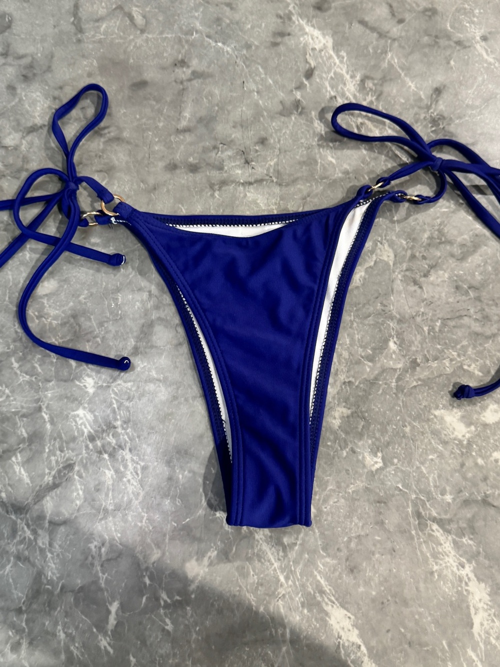 Thongkini style Women’s Royal Blue Tie-Side Bikini Bottom Sz S/M